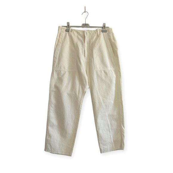 Nili Lotan Luna‎ Pants, Size 8,  Eggshell-white, Cotton And Linen-blend - Picture 3 of 14